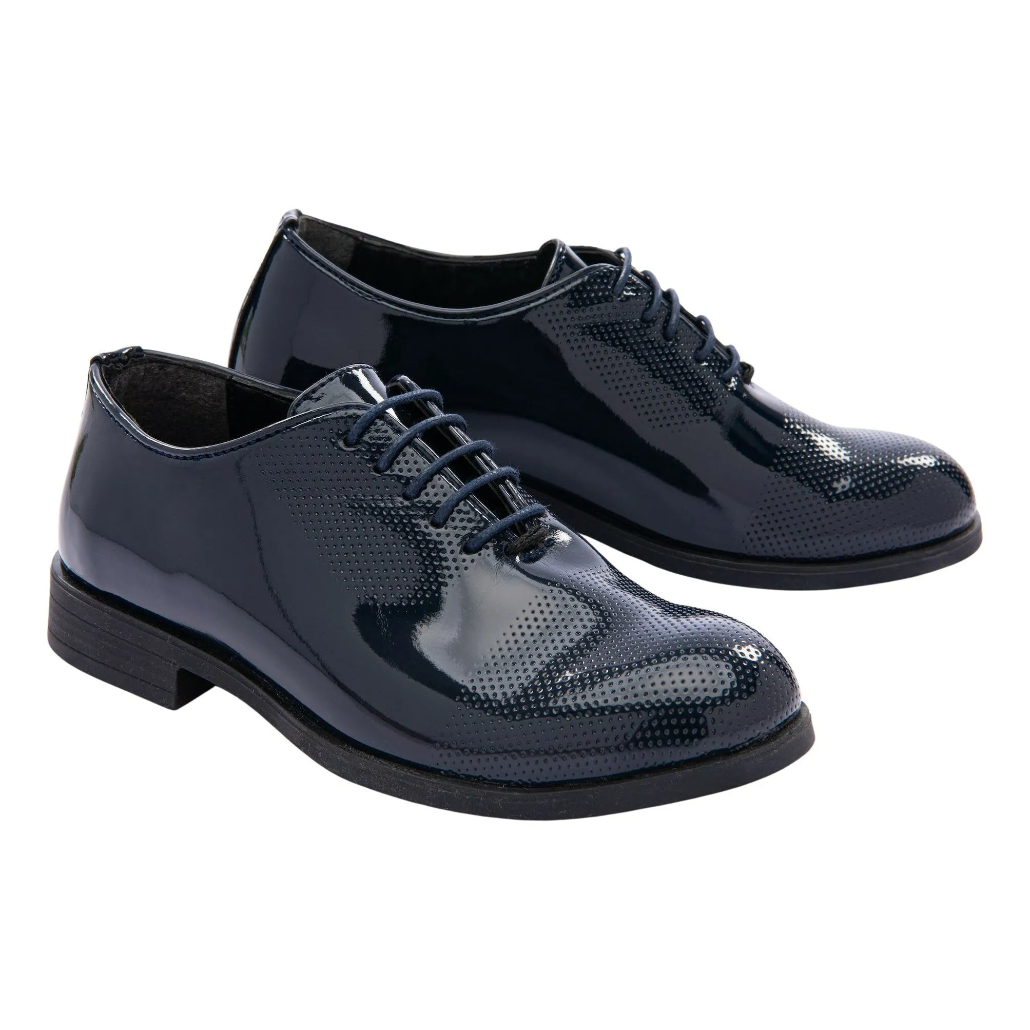 Navy Closed Lace Dress Shoes