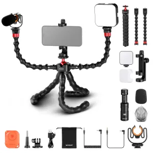 NEEWER TP91 Flexible Tripod Vlog Kit with CM14 PRO Mic & PL81 LED Light