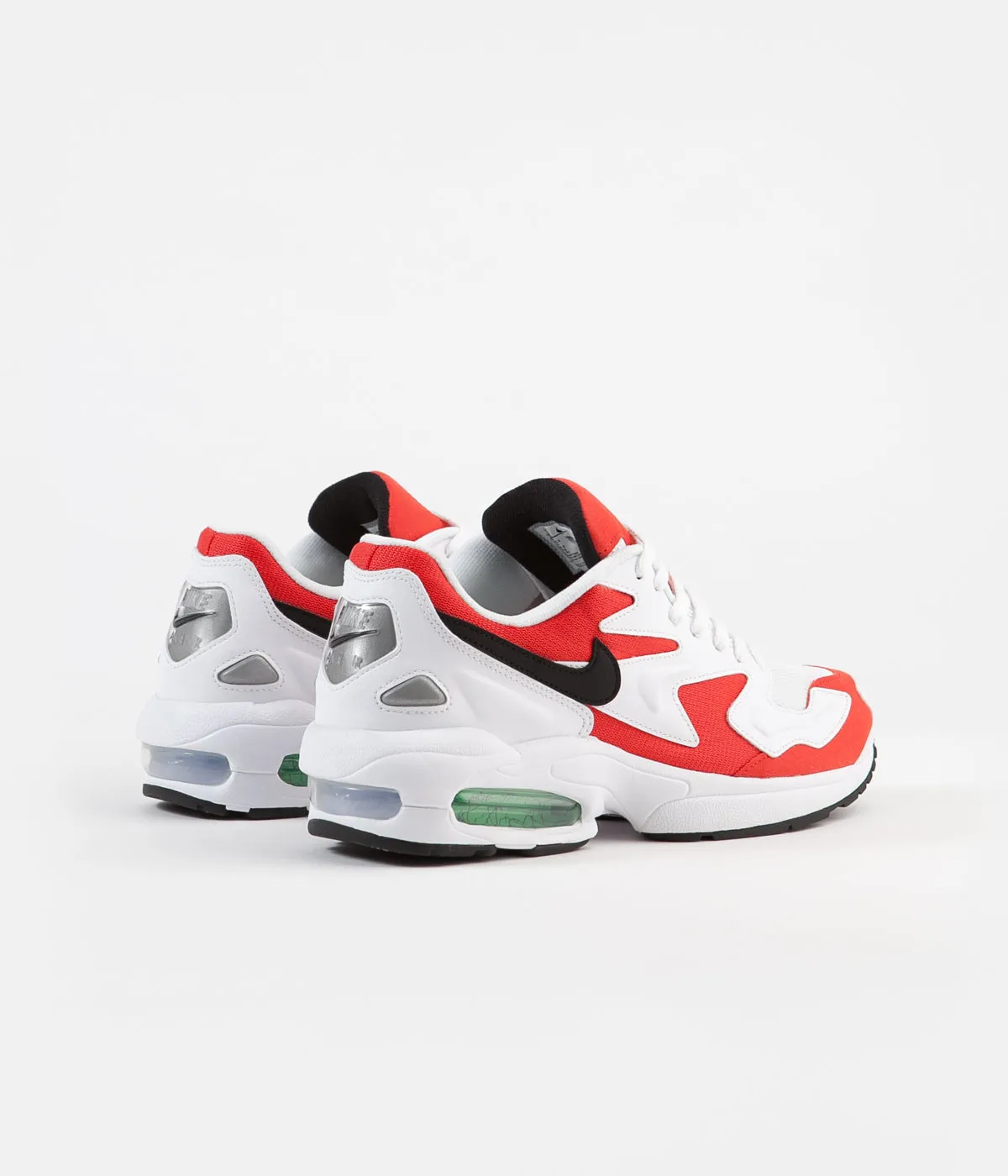 Nike Air Max 2 Light Shoes - White / Black - Habanero Red - Cool Grey