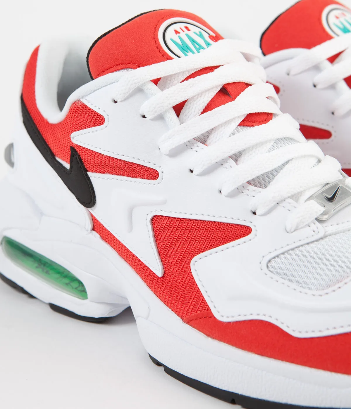 Nike Air Max 2 Light Shoes - White / Black - Habanero Red - Cool Grey