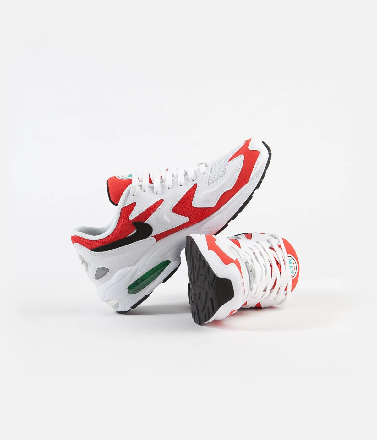 Nike Air Max 2 Light Shoes - White / Black - Habanero Red - Cool Grey