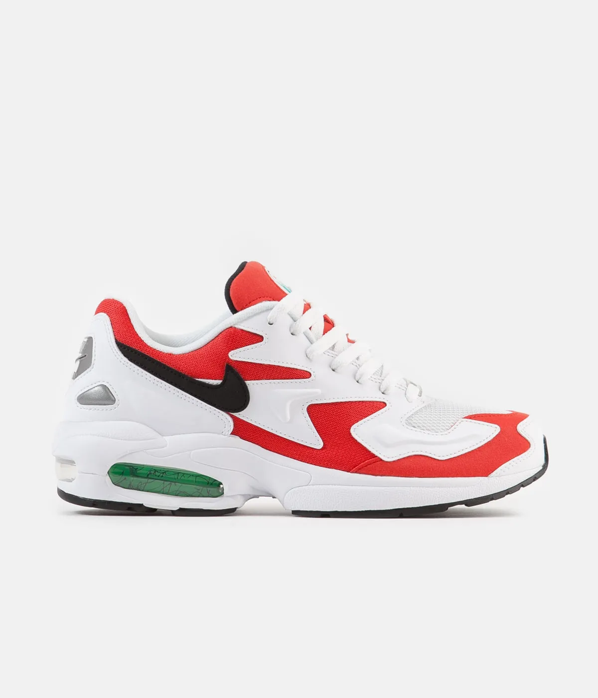 Nike Air Max 2 Light Shoes - White / Black - Habanero Red - Cool Grey