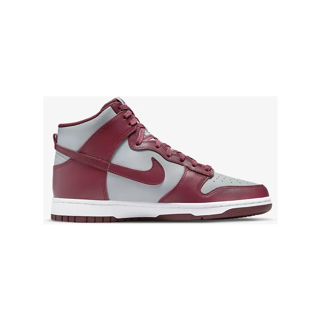 Nike Men's Dunk High Retro Shoes - Dark Beetroot / Wolf Grey / White / Dark Beetroot