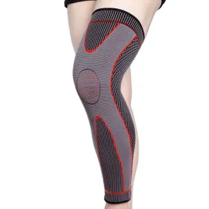 Nylon Knitted Riding Sports Extended Knee Pads, Size: L(Red Basic)