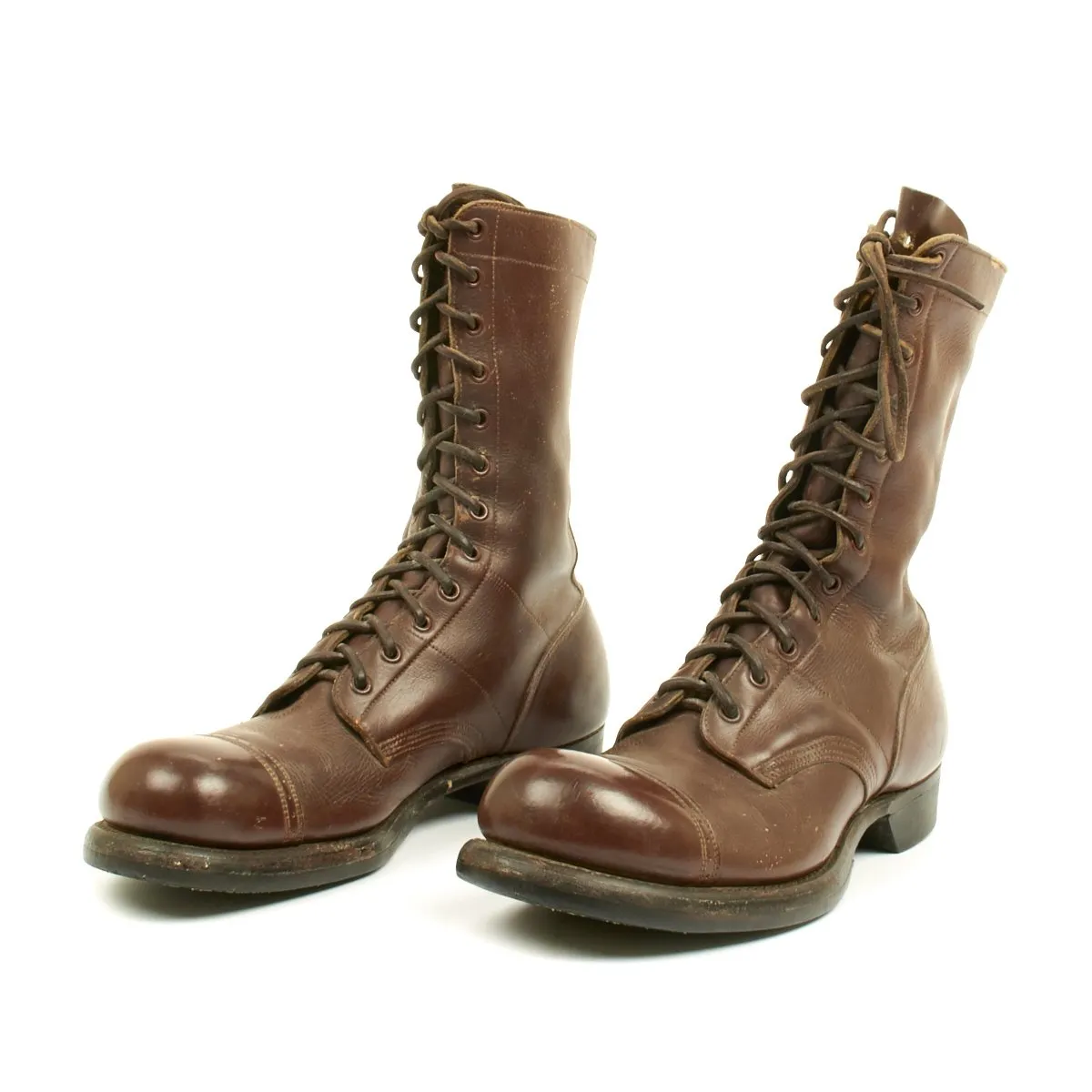 Original U.S. WWII 1943 Dated Paratrooper Jump Boots by International Shoe Co. - Mint Condition Size 9 1/2