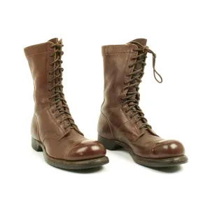 Original U.S. WWII 1943 Dated Paratrooper Jump Boots by International Shoe Co. - Mint Condition Size 9 1/2