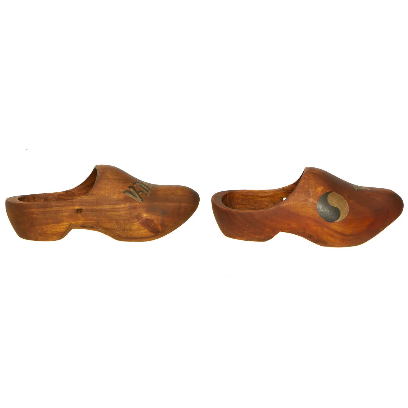 Original U.S. WWII Bring Back French Sabot Wooden Clogs 29th Infantry Division Marked “D-Day” and “V-Day”