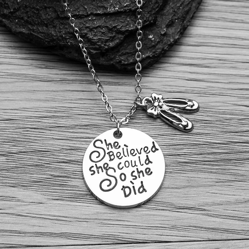 Personalized Dance Necklace with Inspirational Charms