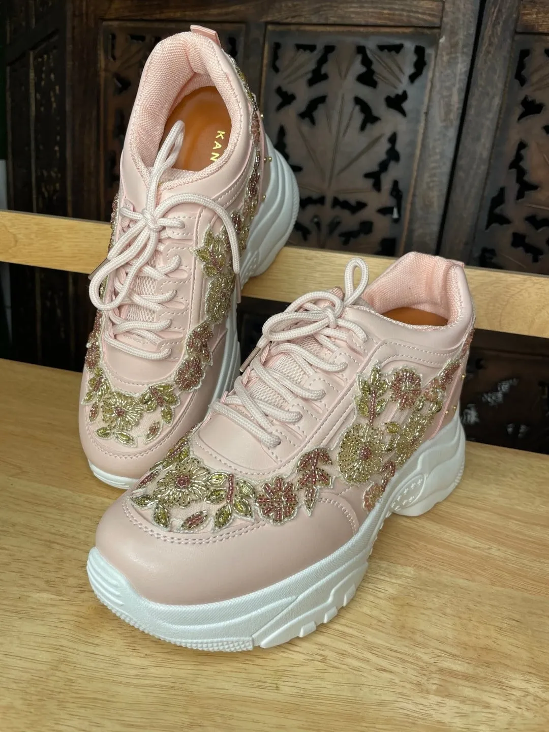 Pink Designer Festive Sneakers