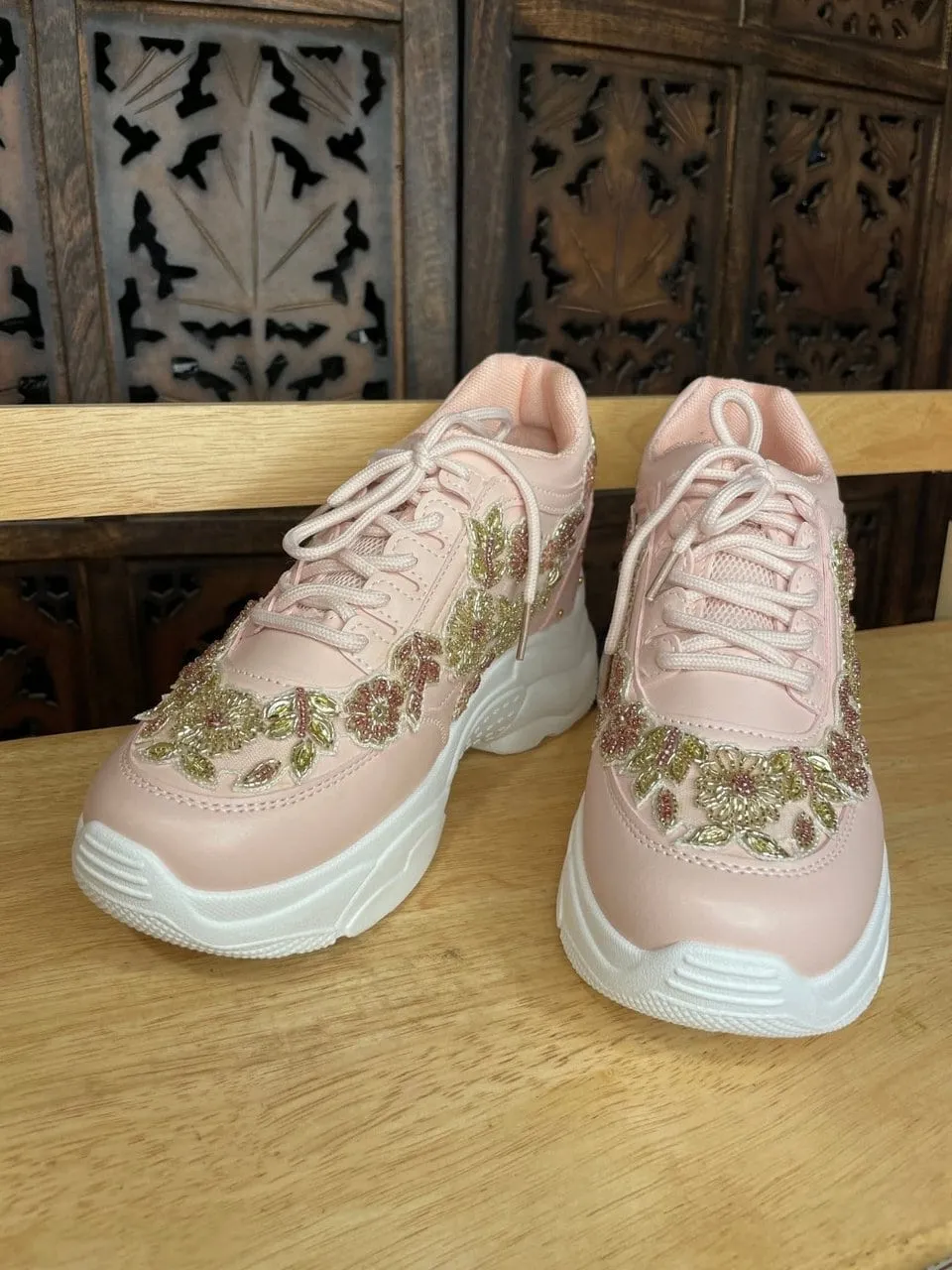 Pink Designer Festive Sneakers