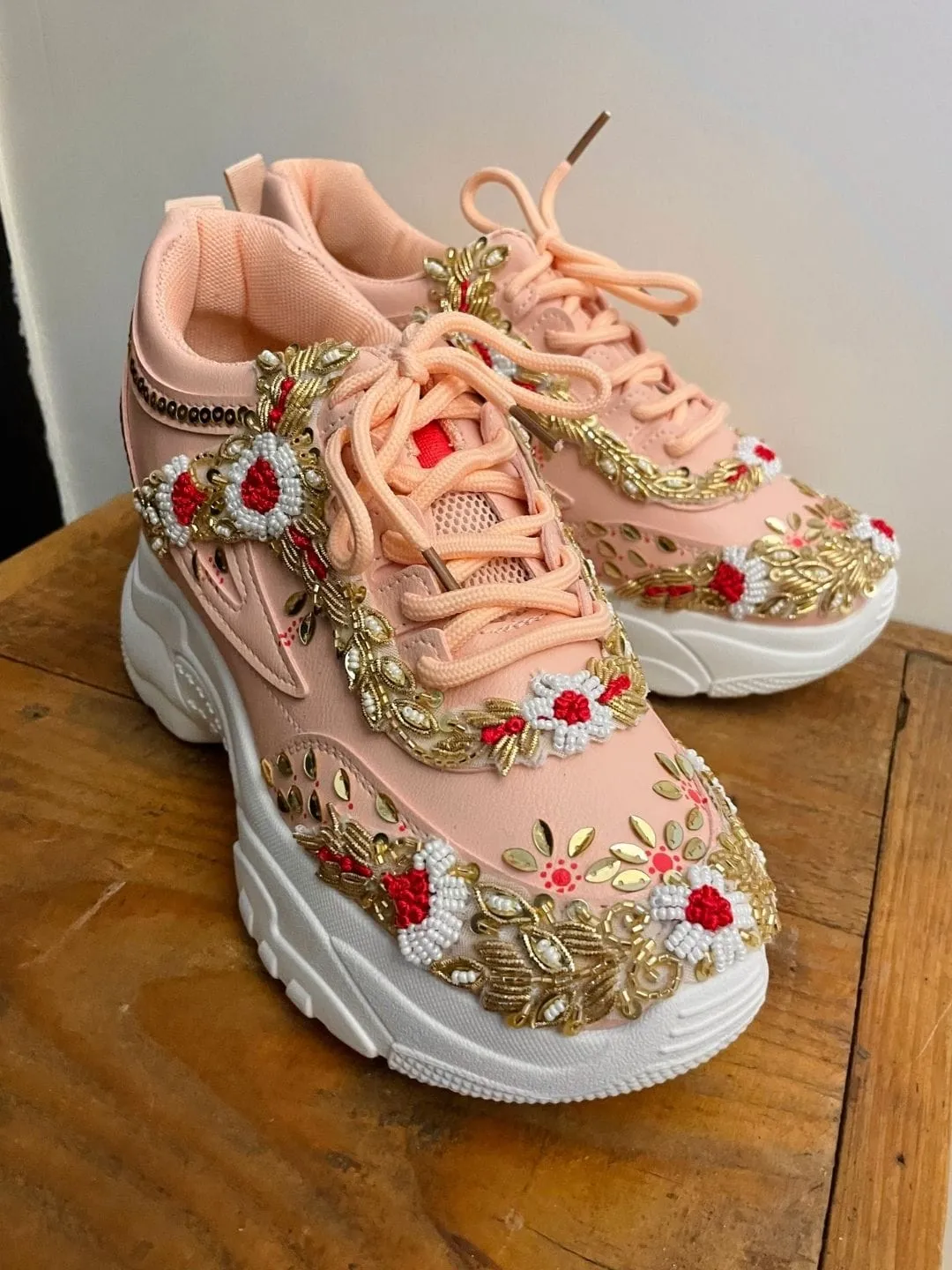 Pink Traditional Bridal Sneakers