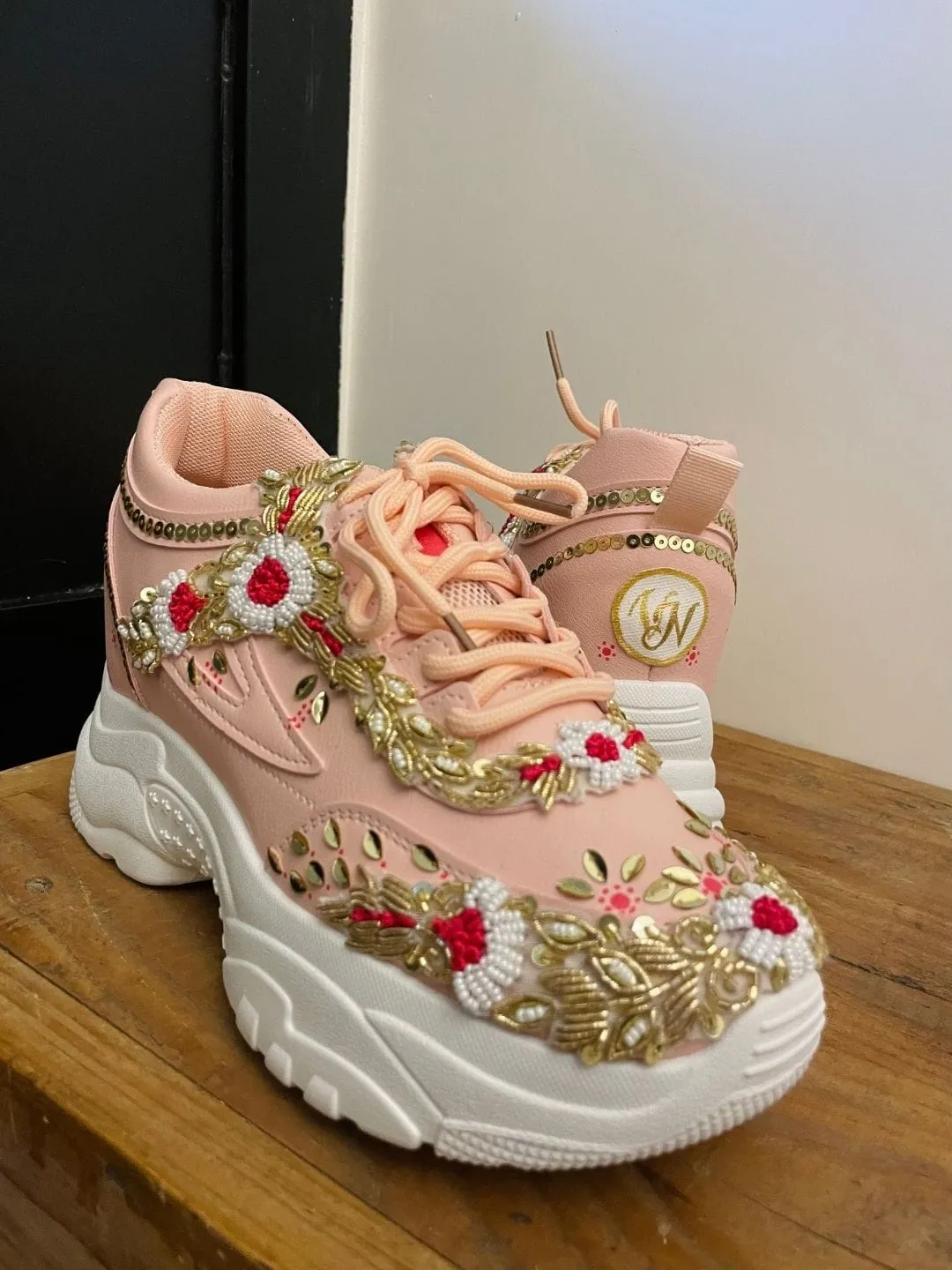 Pink Traditional Bridal Sneakers