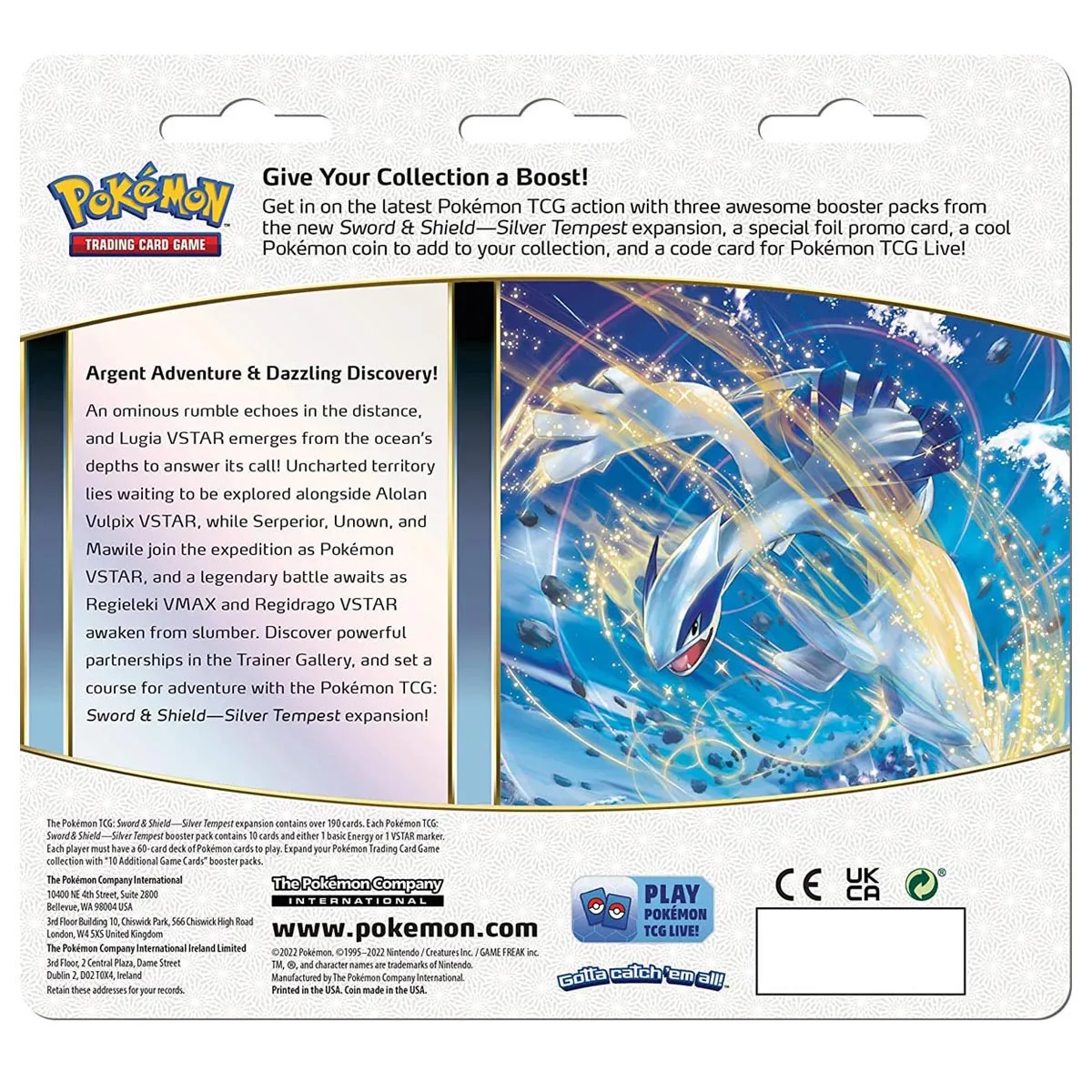 Pokémon Trading Card Game Sword & Shield 12: Silver Tempest Manaphy Booster 3 Pack