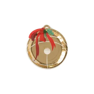 Polar Express Bell Shaped Plates, Set of 8 Christmas Bell Plates by My Mind's Eye with Gold Foil Details