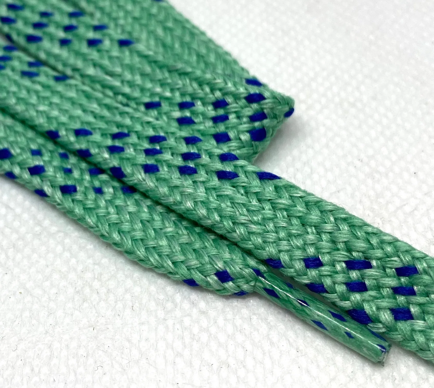 Premium Sport Laces - Frost Green with Royal Blue Accents