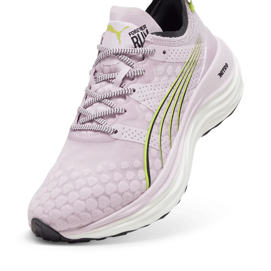 Puma ForeverRun Nitro Women's  Running Shoes in Grape Mist-Puma Black-Lime Pow SS24