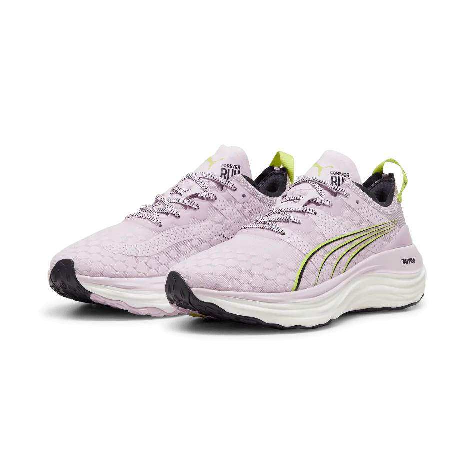 Puma ForeverRun Nitro Women's  Running Shoes in Grape Mist-Puma Black-Lime Pow SS24