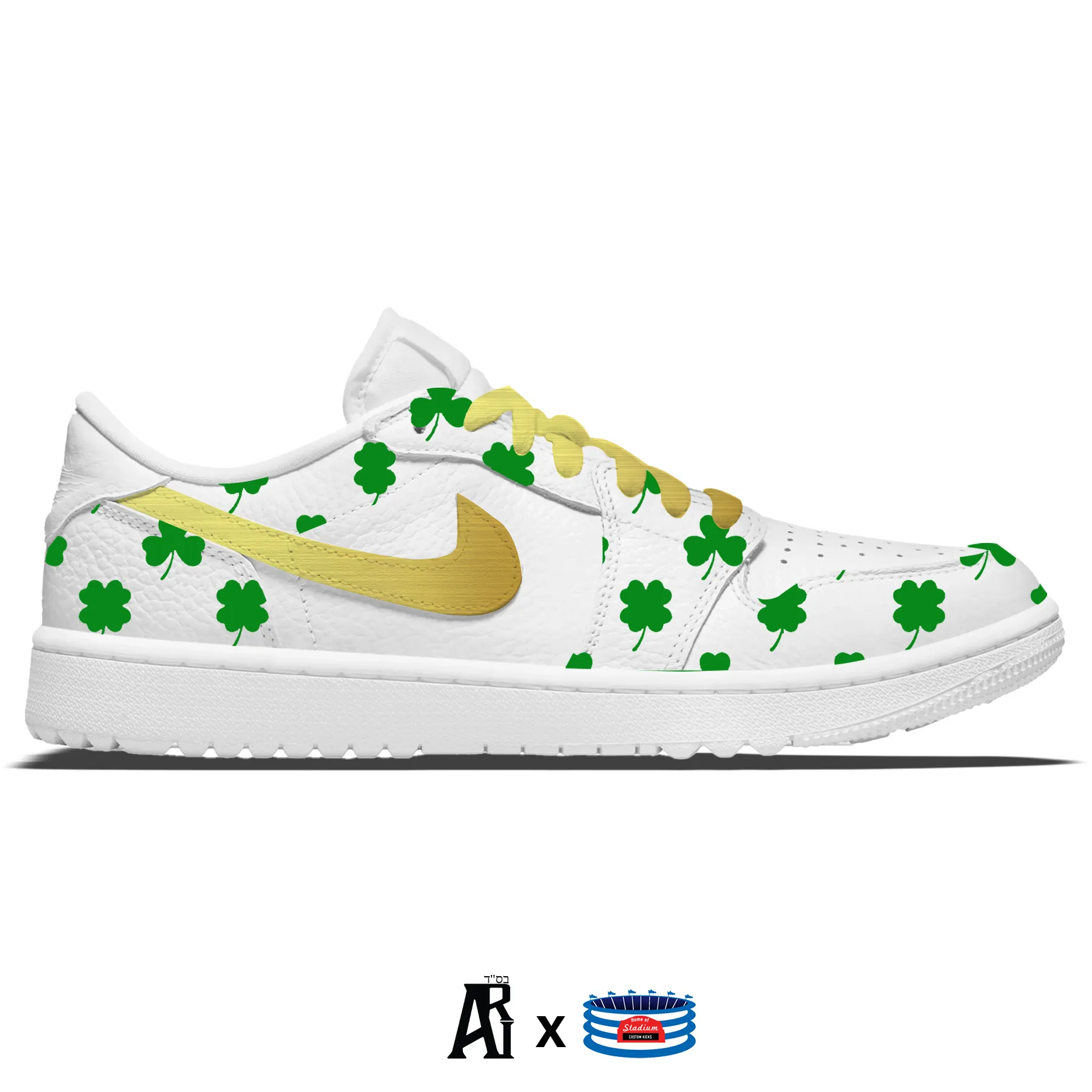 "Clovers" Jordan 1 Golf Shoes by Stadium Custom Kicks