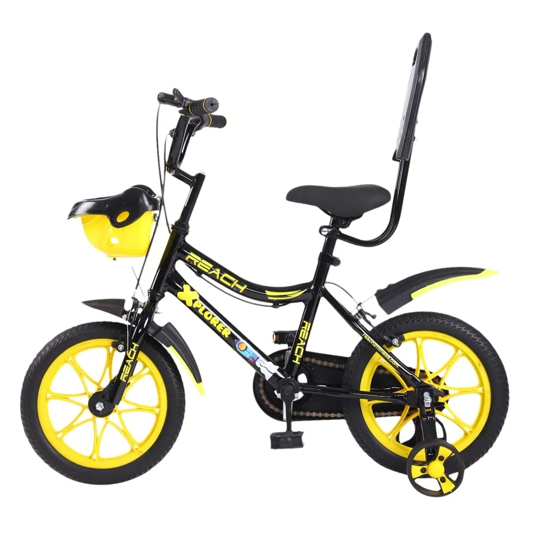 REACH Xplorer 14T Juniors Kids Cycle with ‎Training Wheels, for Boys & Girls | 90% Assembled | Frame Size:12 Inch | Ideal for Height: 3 ft   | Ideal for Ages 2-5 Years