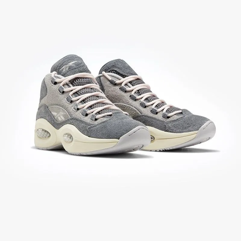 Reebok Men's Question Mid Suede Shoes - Grey / Steel / Chalk White