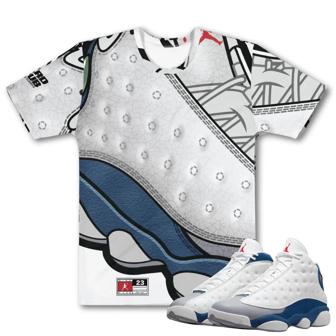 Retro 13 French Blue Shirt to match