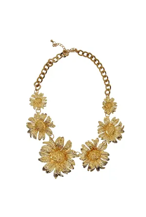 Retro Daisy Necklace - Gold