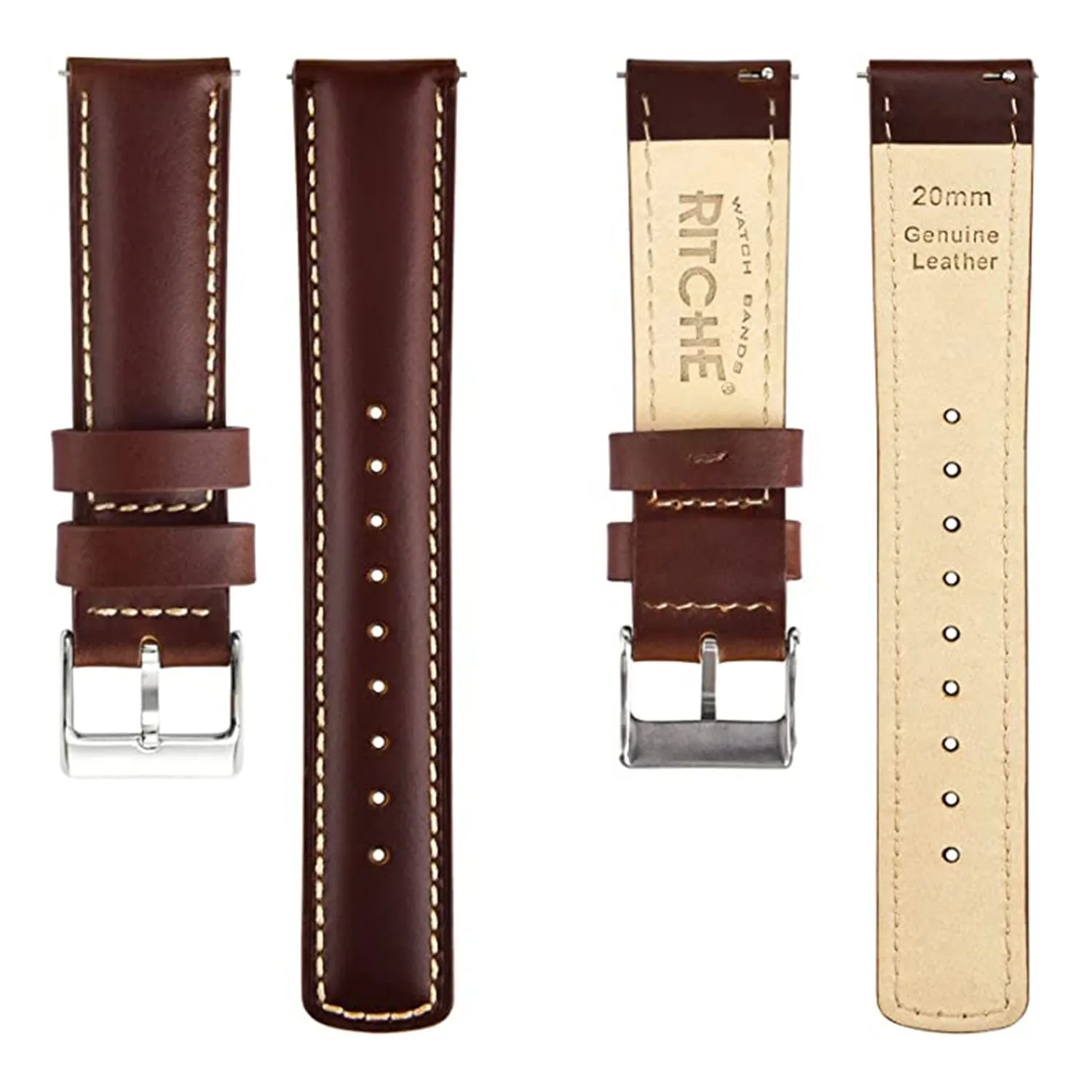 Ritche Classic Coffee Leather Watch Bands