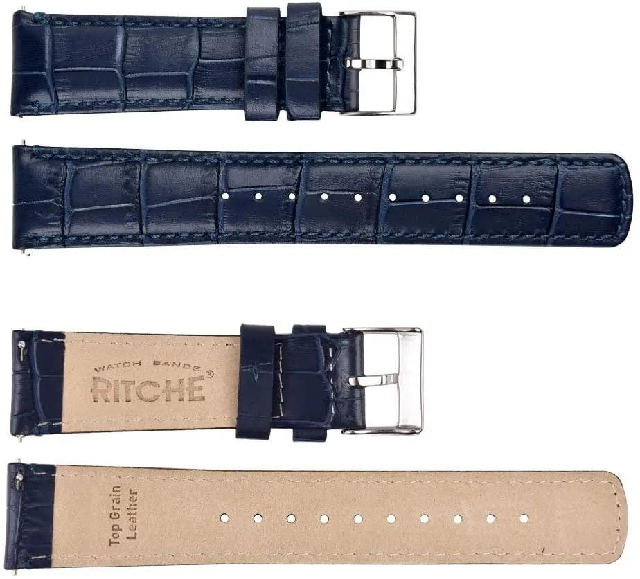 Ritche Navy Blue Alligator Leather Watch Band