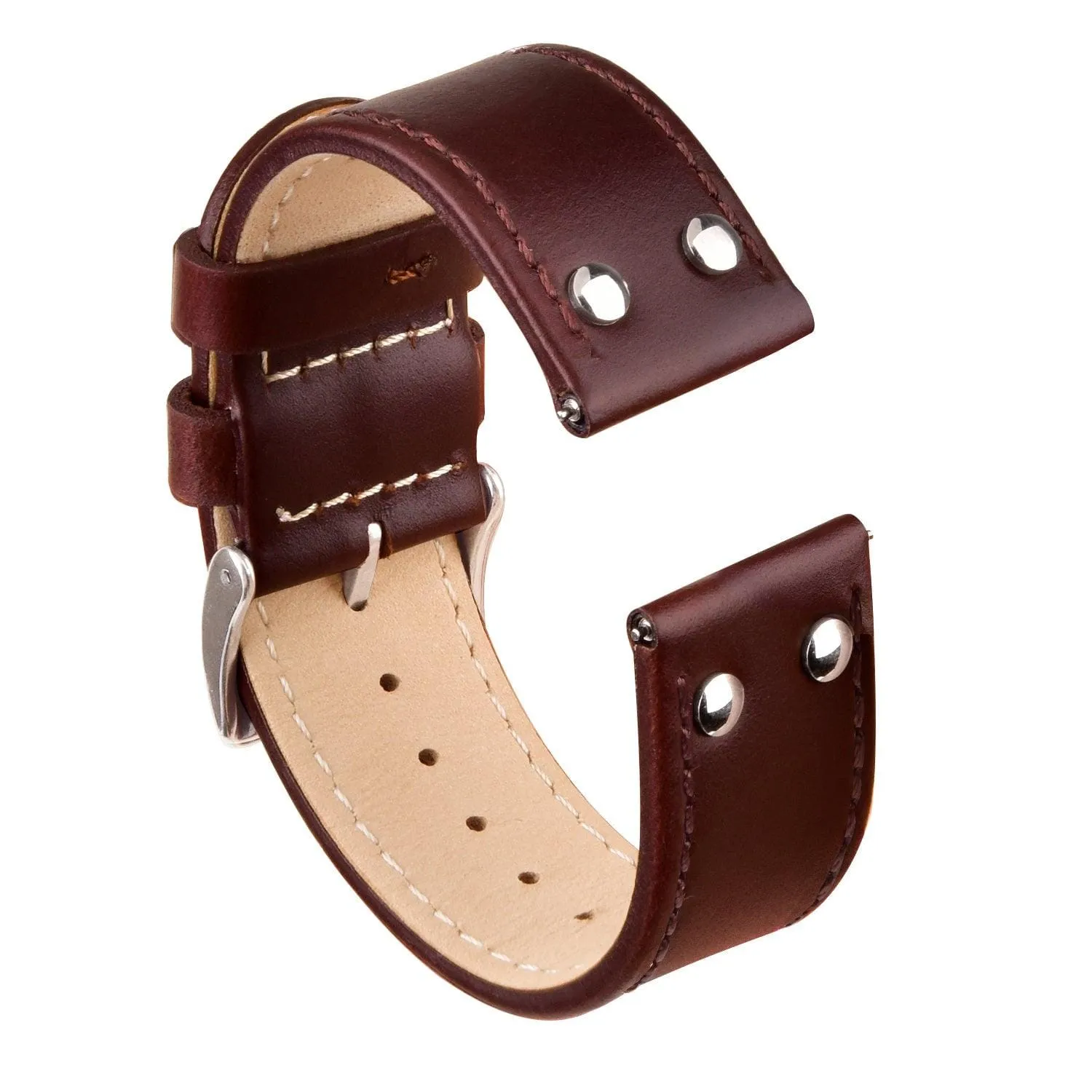 Ritche Pilot Dark Brown Leather Watch Band