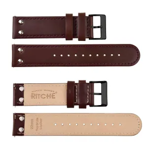 Ritche Pilot Dark Brown Leather Watch Band