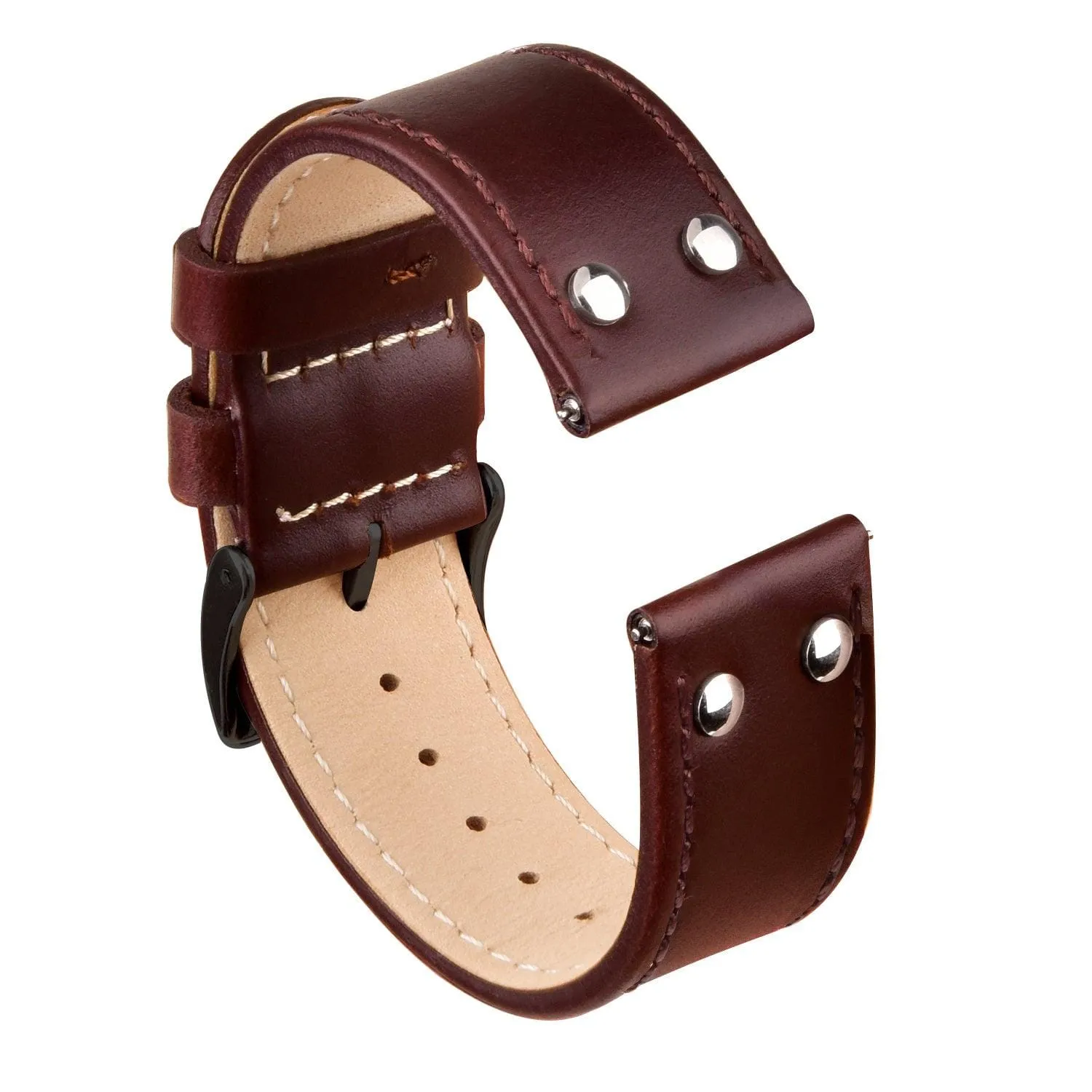 Ritche Pilot Dark Brown Leather Watch Band