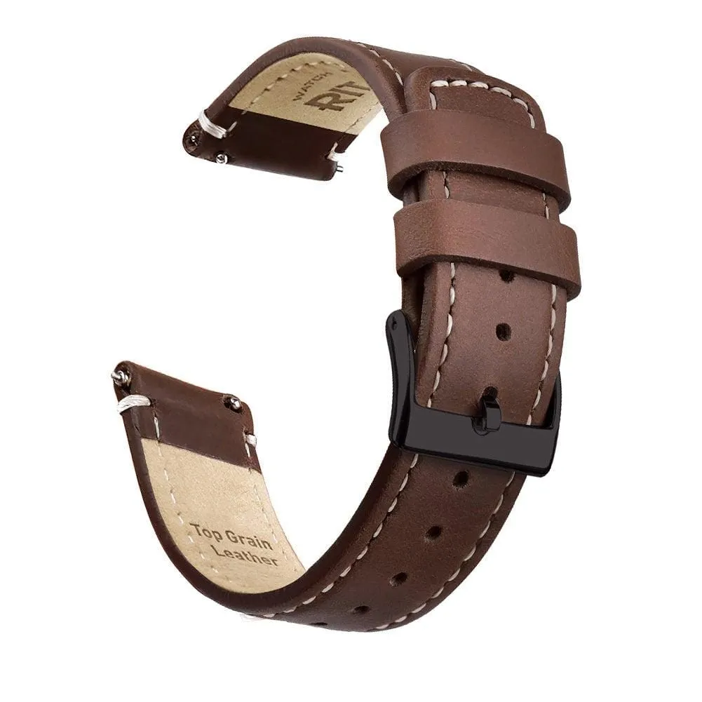 Ritche Top Grain Dark Brown Leather Watch Band