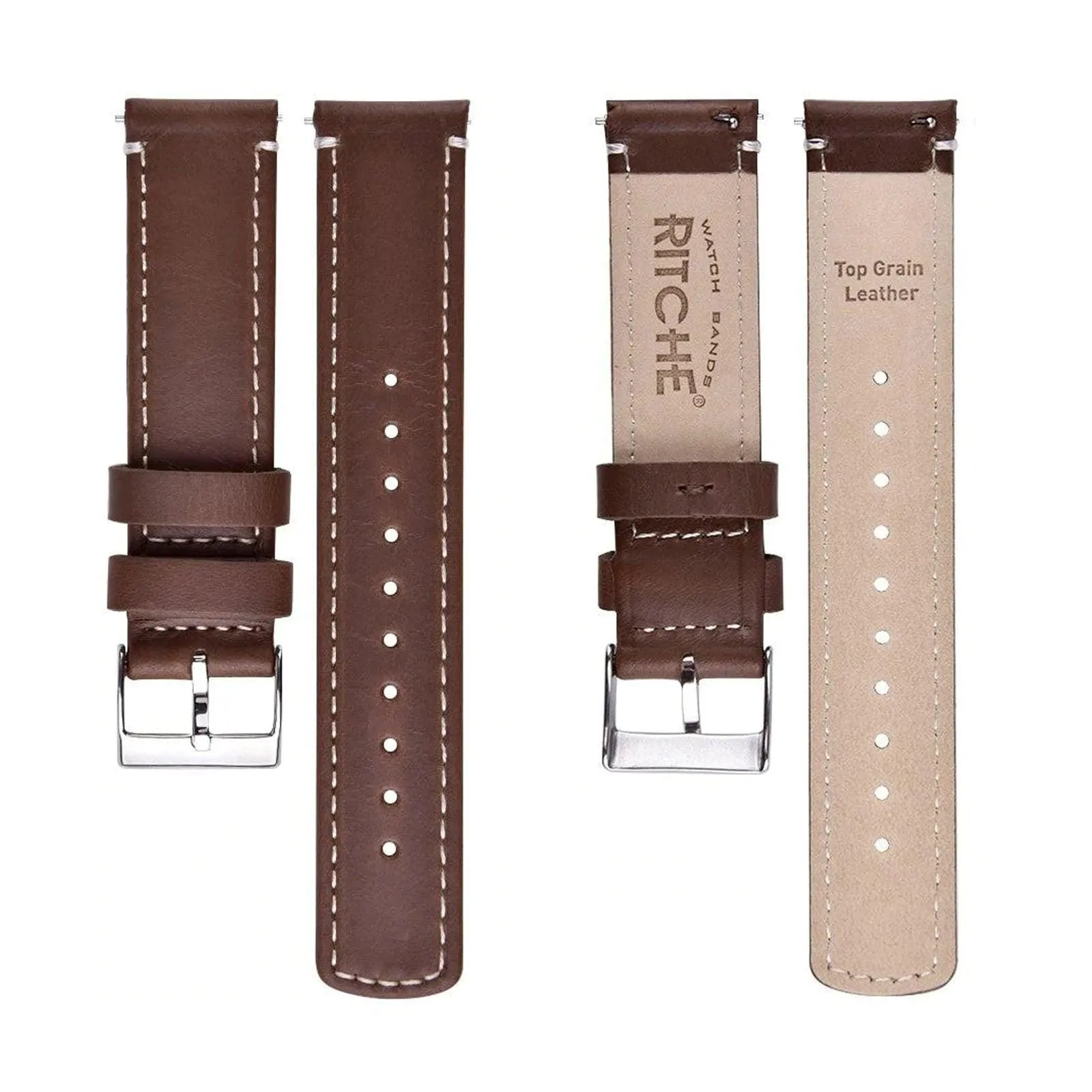 Ritche Top Grain Dark Brown Leather Watch Band