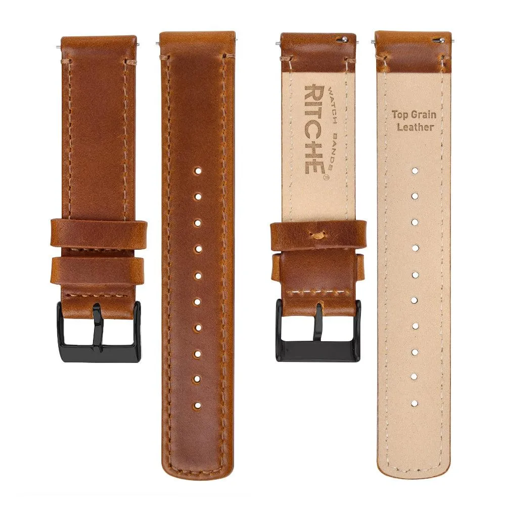 Ritche Top Grain Toffee brown Leather Watch Bands