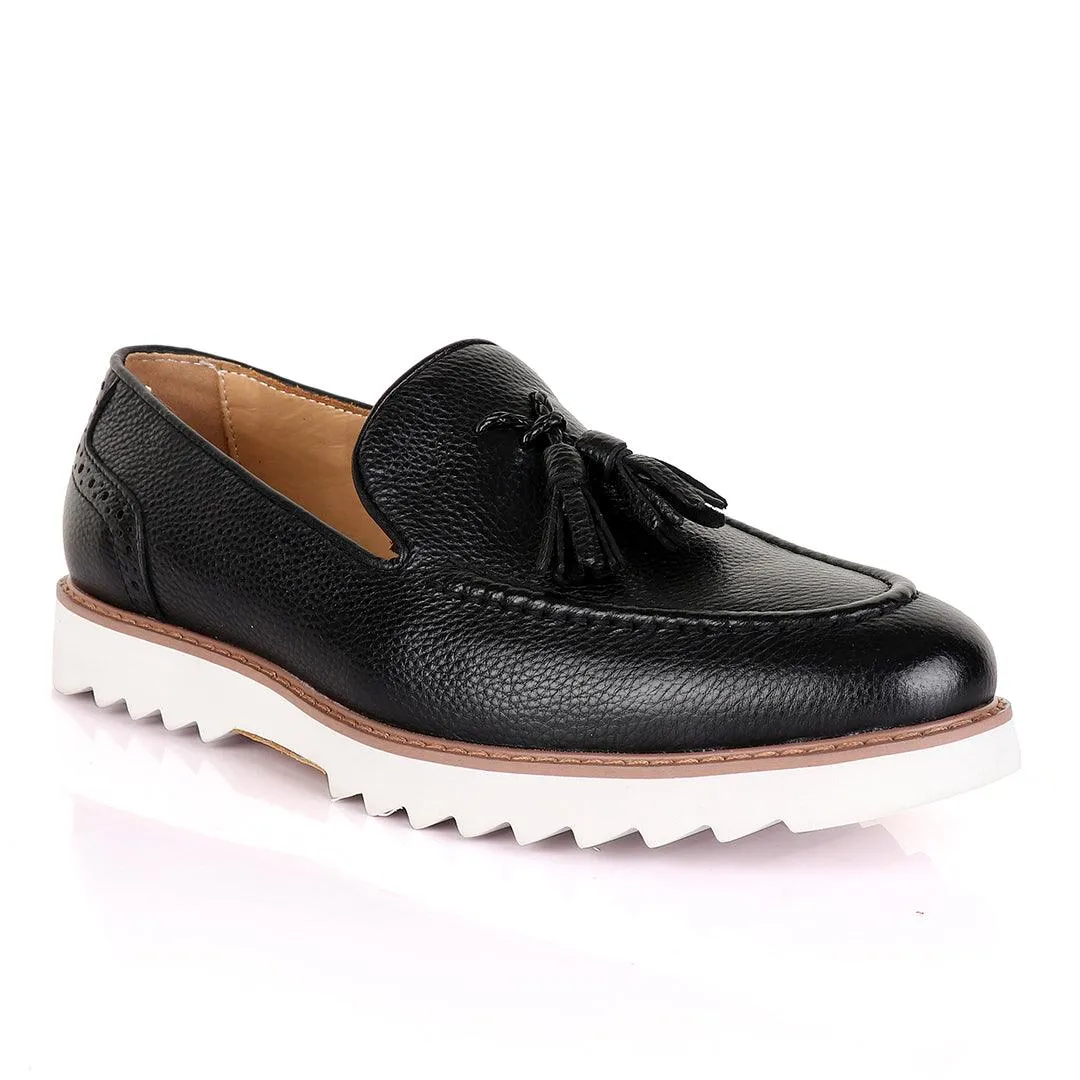 Salvatore Ferragamo Double Tassel Loafers-Black