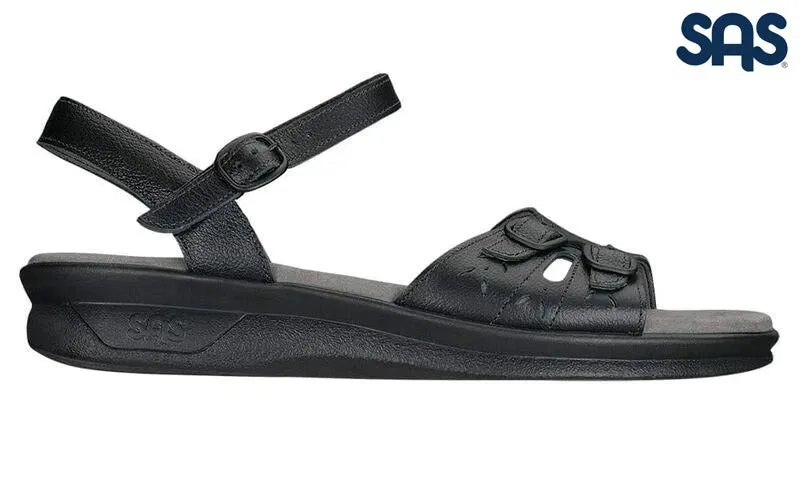 SAS Women's Black Duo Quarter Strap Sandal