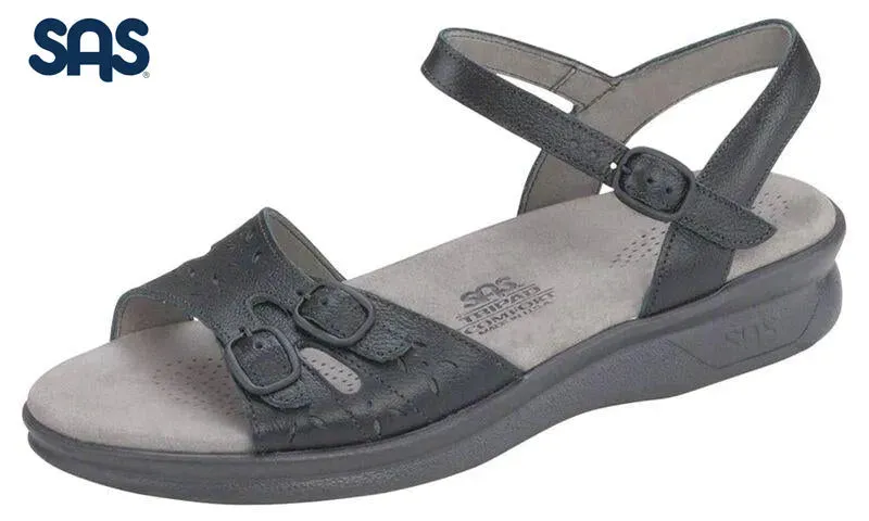 SAS Women's Black Duo Quarter Strap Sandal