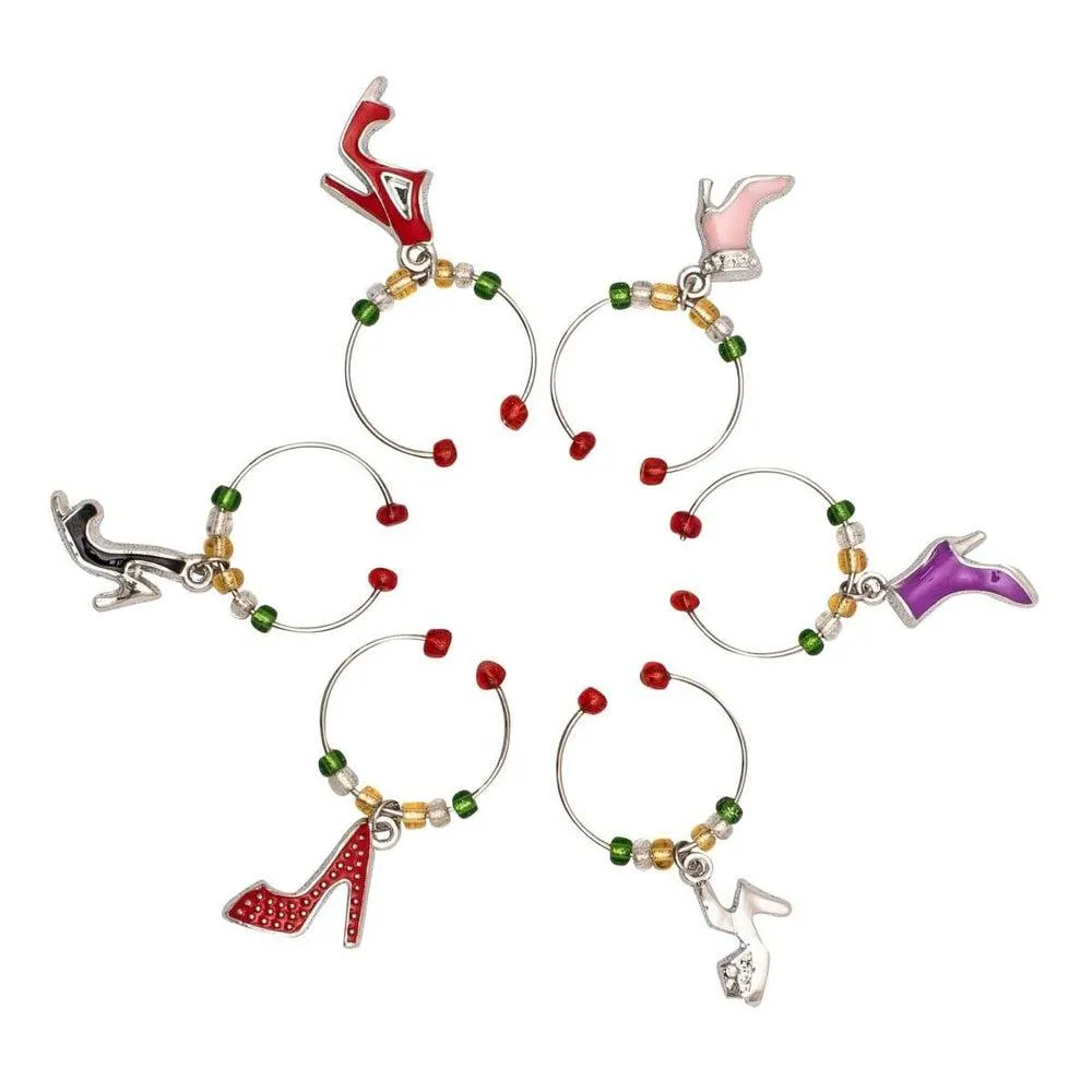 Shoes Wine Glass Charms 6 Pack