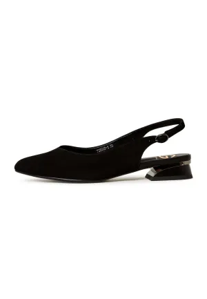 Slingback Ballerinas - Black Suede