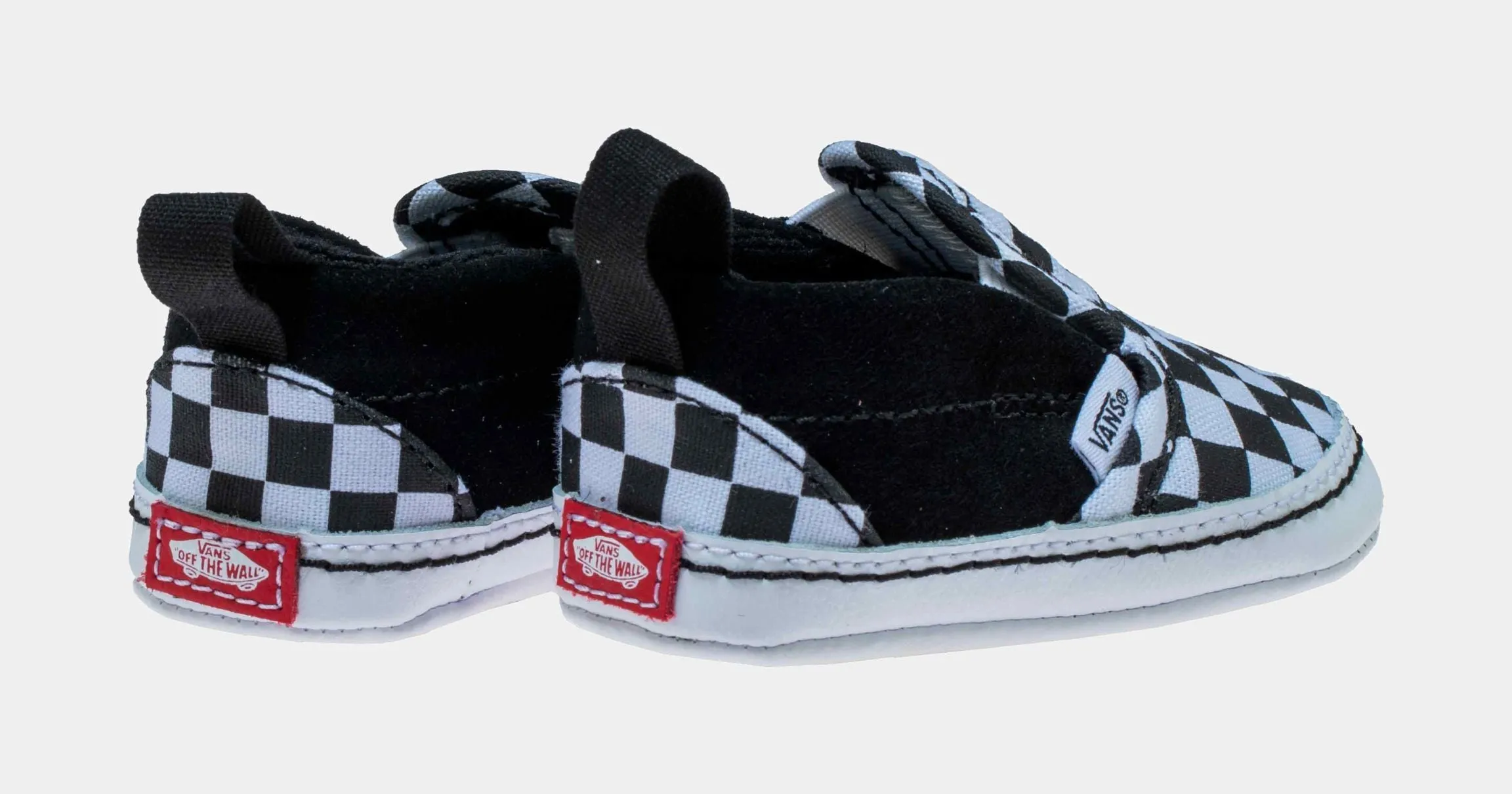 Slip On V Crib Infant Skate Shoes (Black/White)