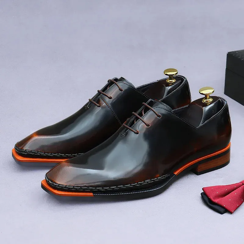 Small Square Toe Genuine Leather Dress Shoes