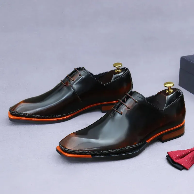 Small Square Toe Genuine Leather Dress Shoes