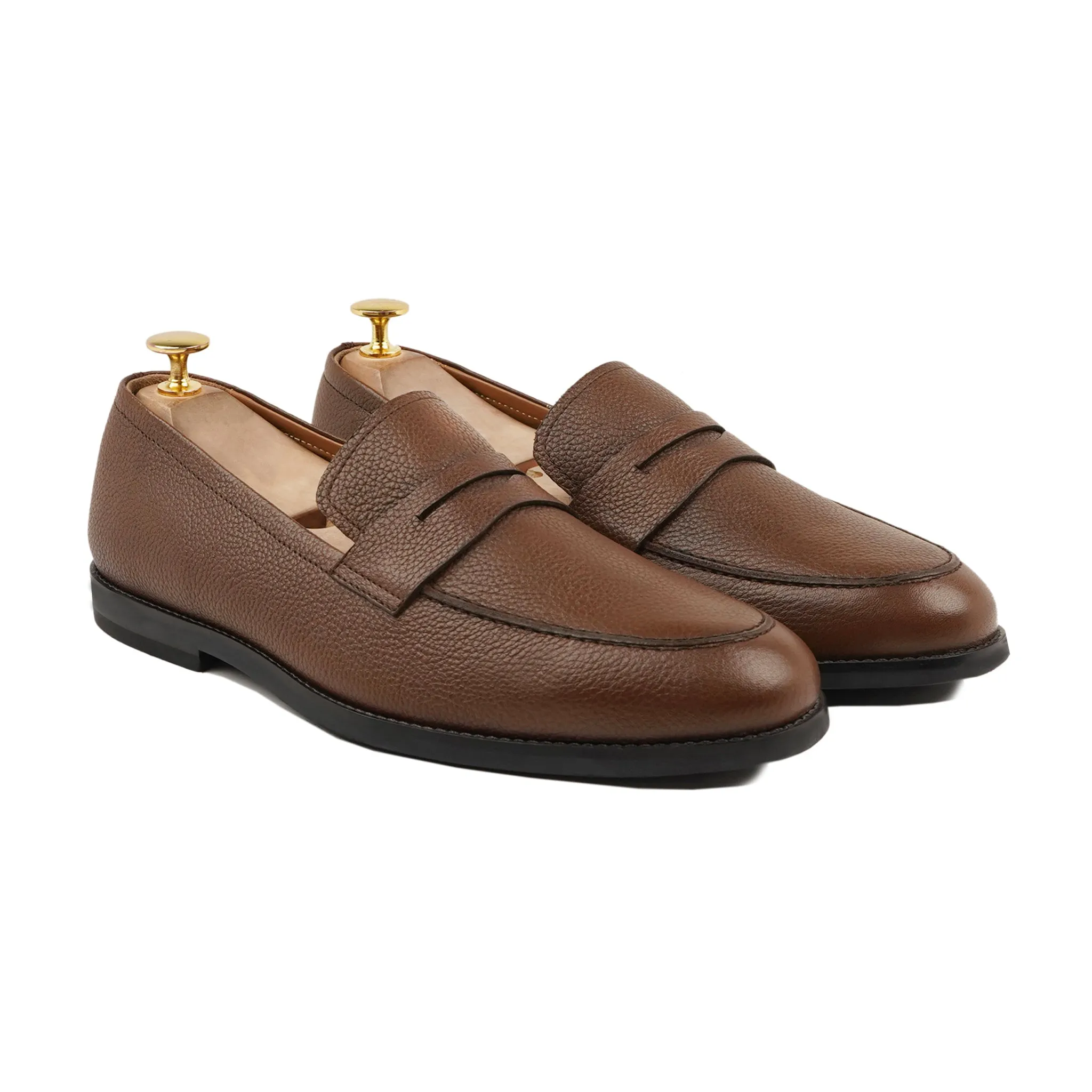 Smeaton - Men's Brown Pebble Grain Leather Loafer