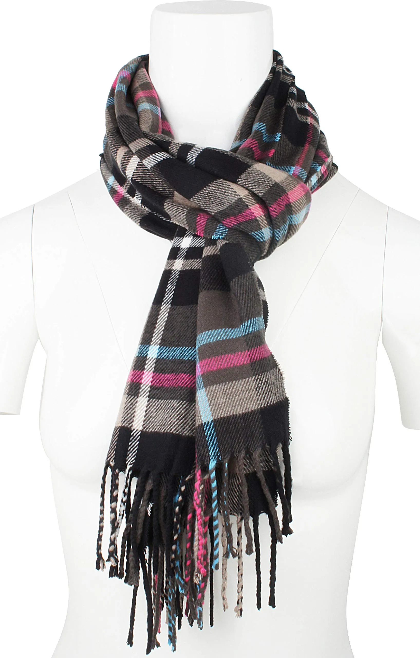 Soft Light Weight Plaid Cashmere Scarf