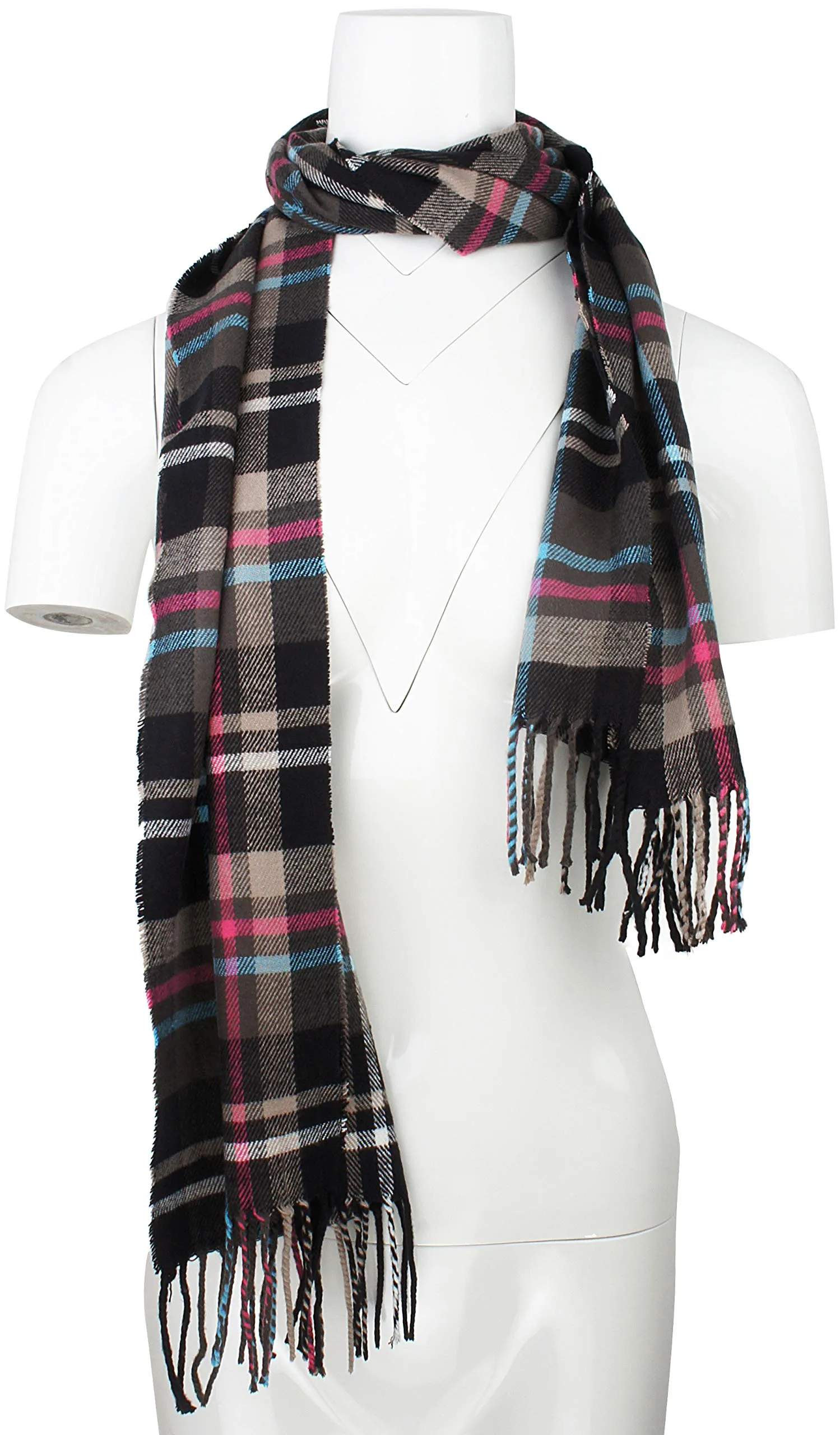 Soft Light Weight Plaid Cashmere Scarf