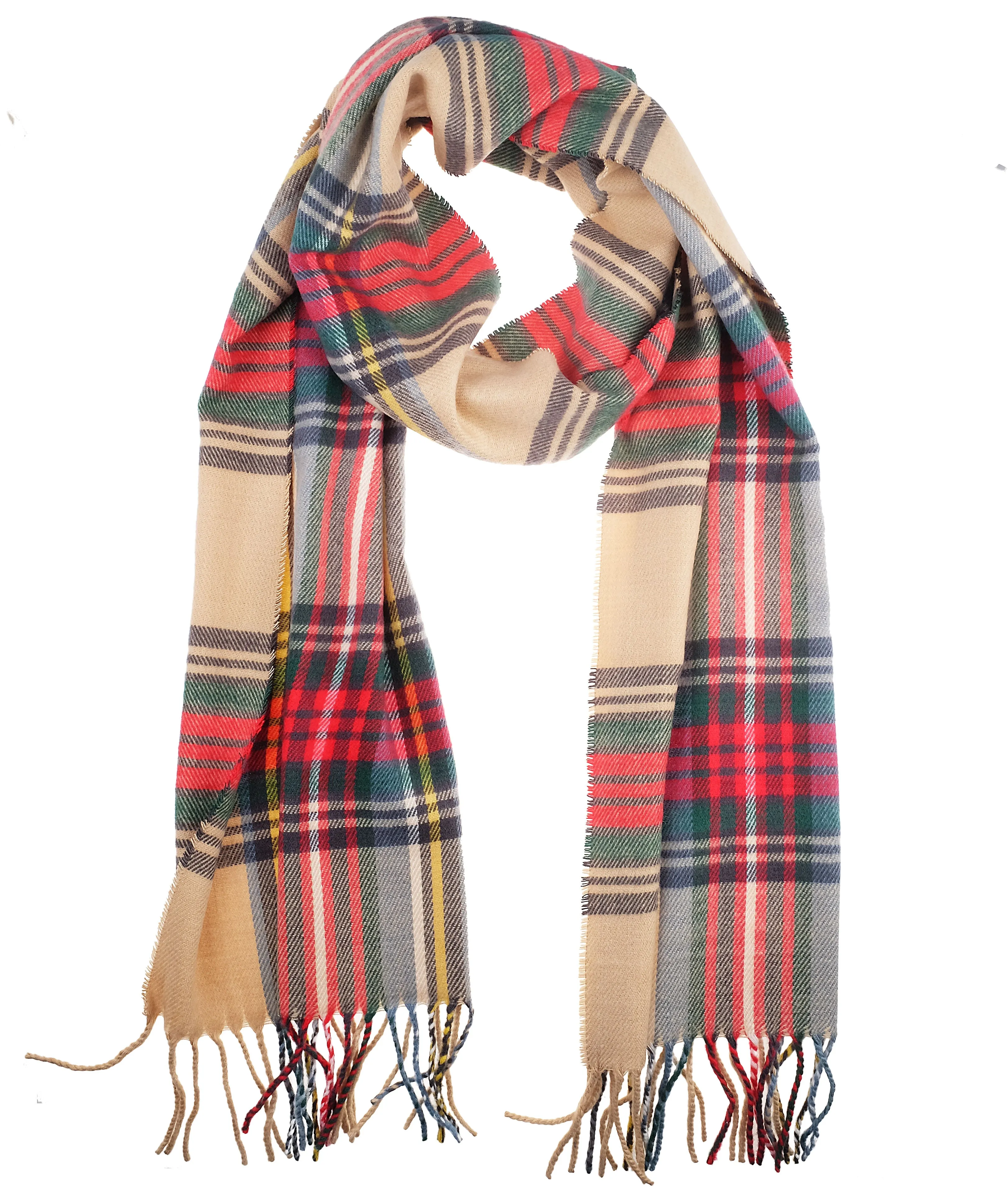 Soft Light Weight Plaid Cashmere Scarf