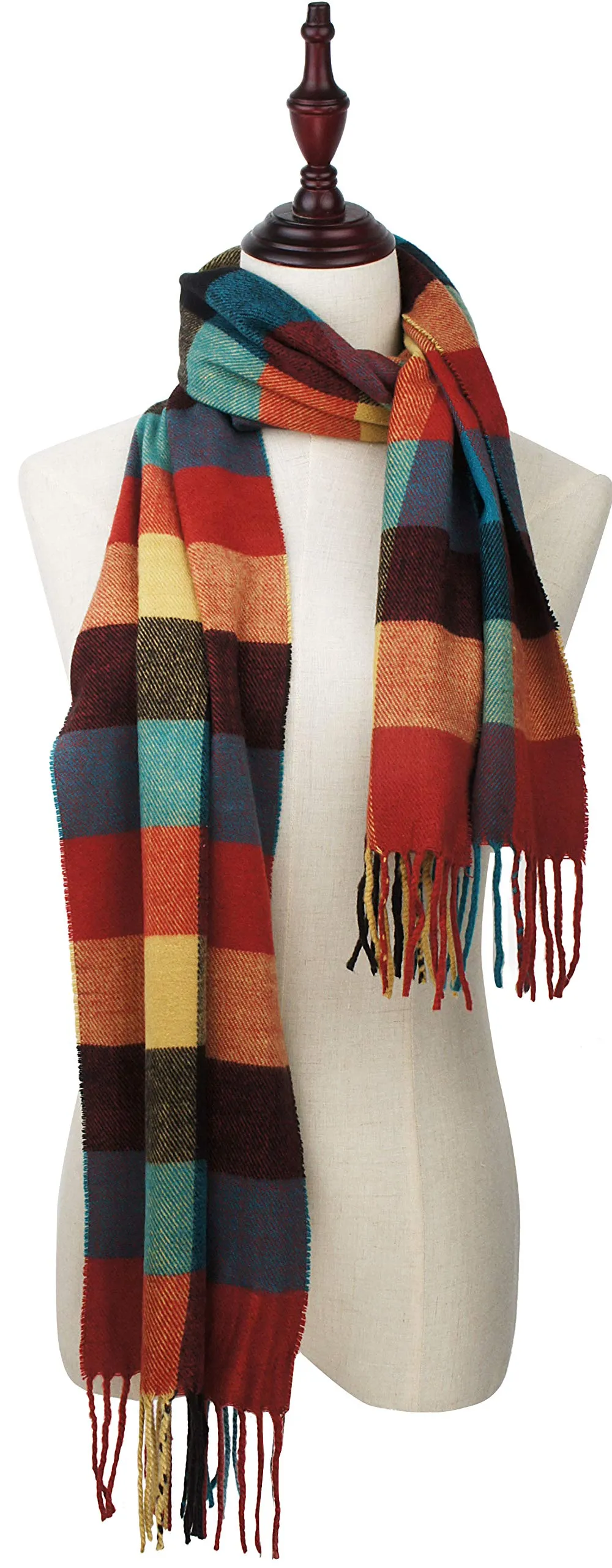 Soft Light Weight Plaid Cashmere Scarf