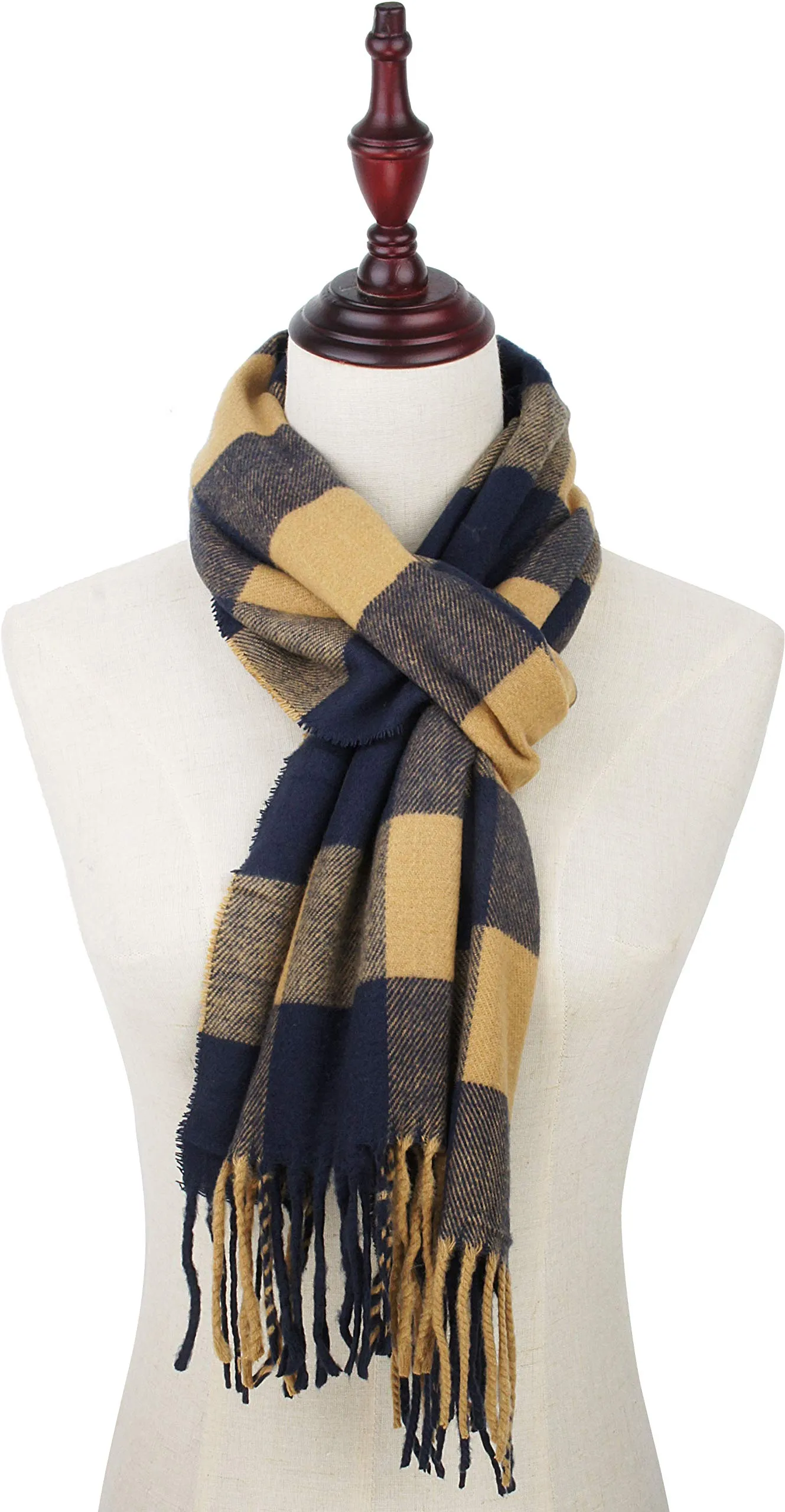 Soft Light Weight Plaid Cashmere Scarf