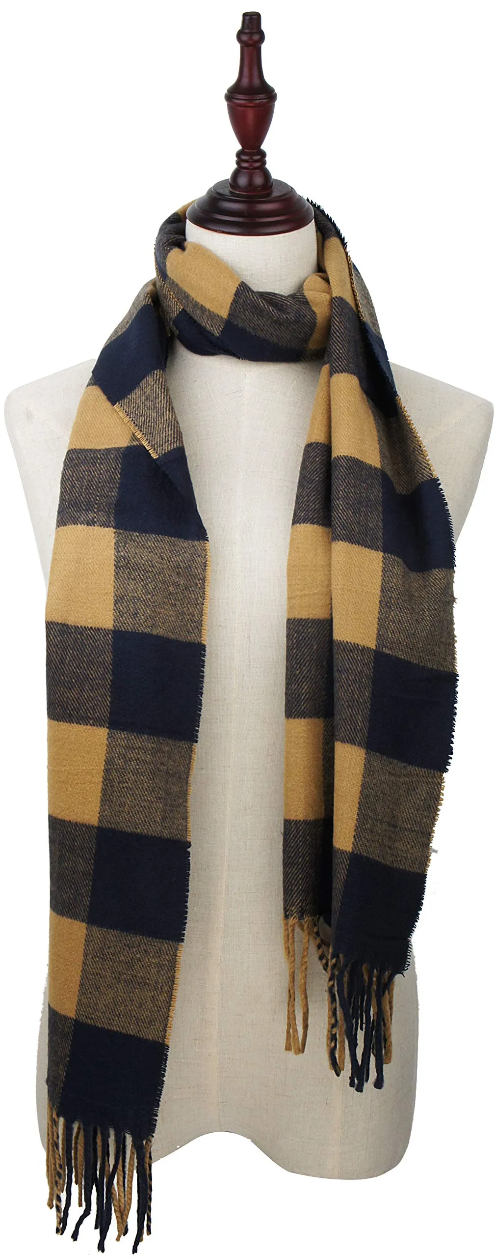 Soft Light Weight Plaid Cashmere Scarf