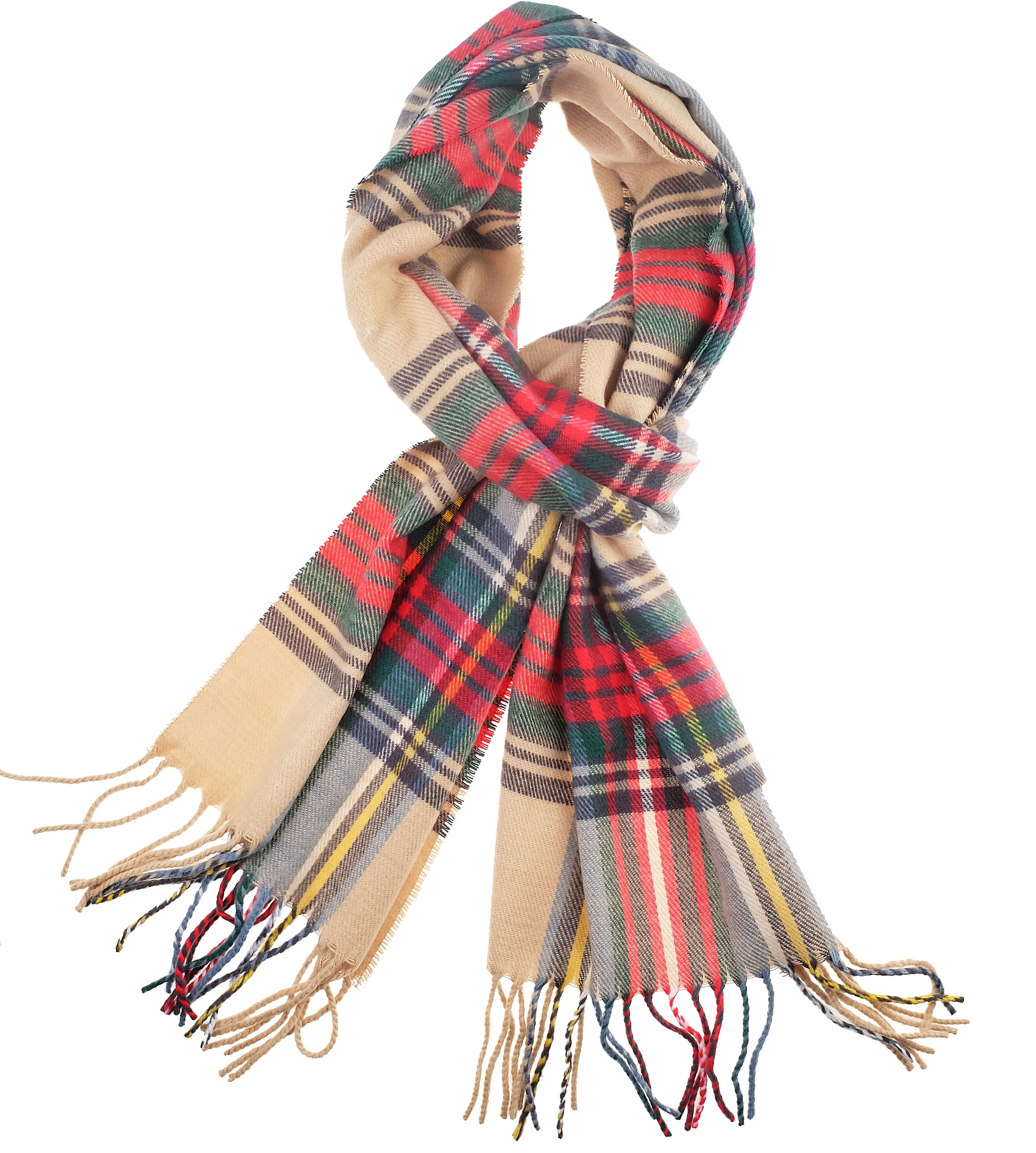 Soft Light Weight Plaid Cashmere Scarf